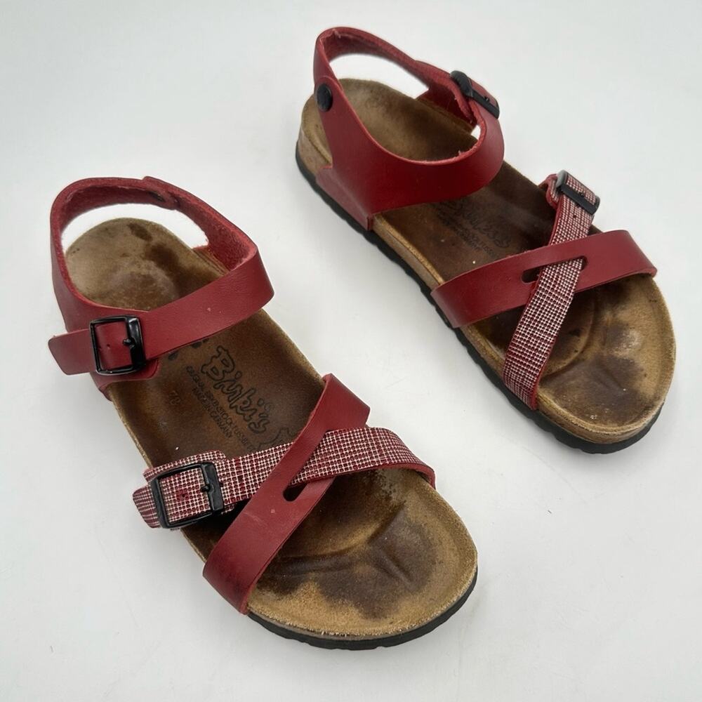 Birkenstock Lillie Sandals Women’s EU 38 US 7-7.5 Red Leather Strappy Birki’s